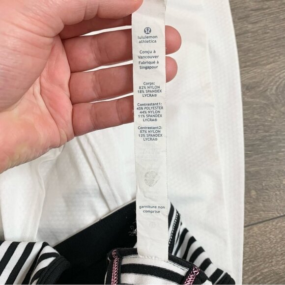 Lululemon No Limits Tank Top White Classic Stripe Black White Black Size 4 - Picture 12 of 16